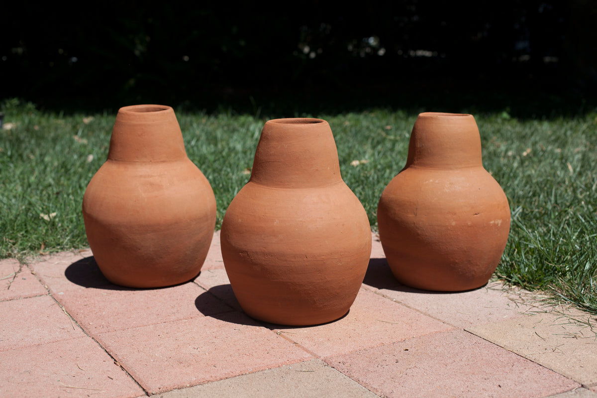 Set of 3 - Extra Large (3.2 gal) Olla Irrigation Pots with Lids